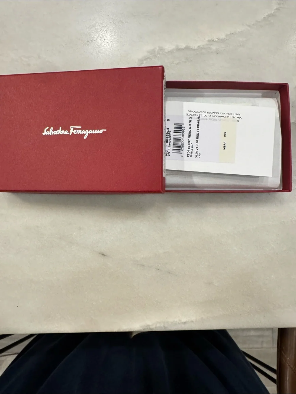 Salvatore Ferragamo Black and Red Leather Card Holder with Silver Gancio